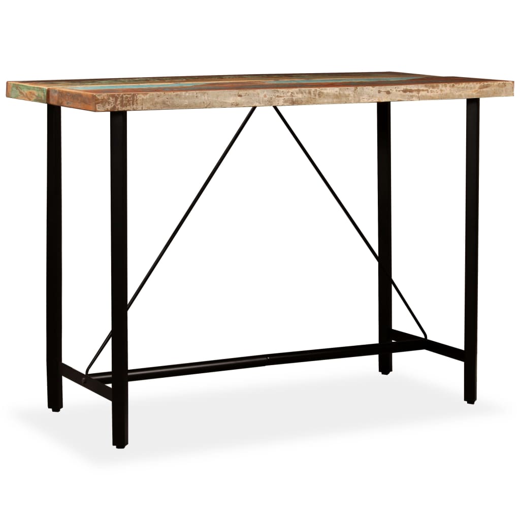 Barski stol od masivnog obnovljenog drva 150x70x107 cm