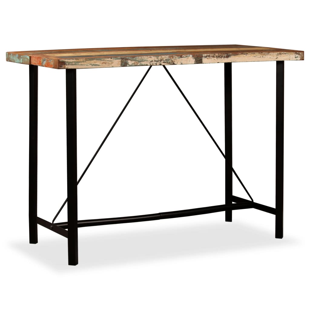 Barski stol od masivnog obnovljenog drva 150x70x107 cm