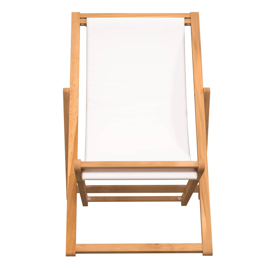 Ležaljka od tikovine 56 x 105 x 96 cm krem