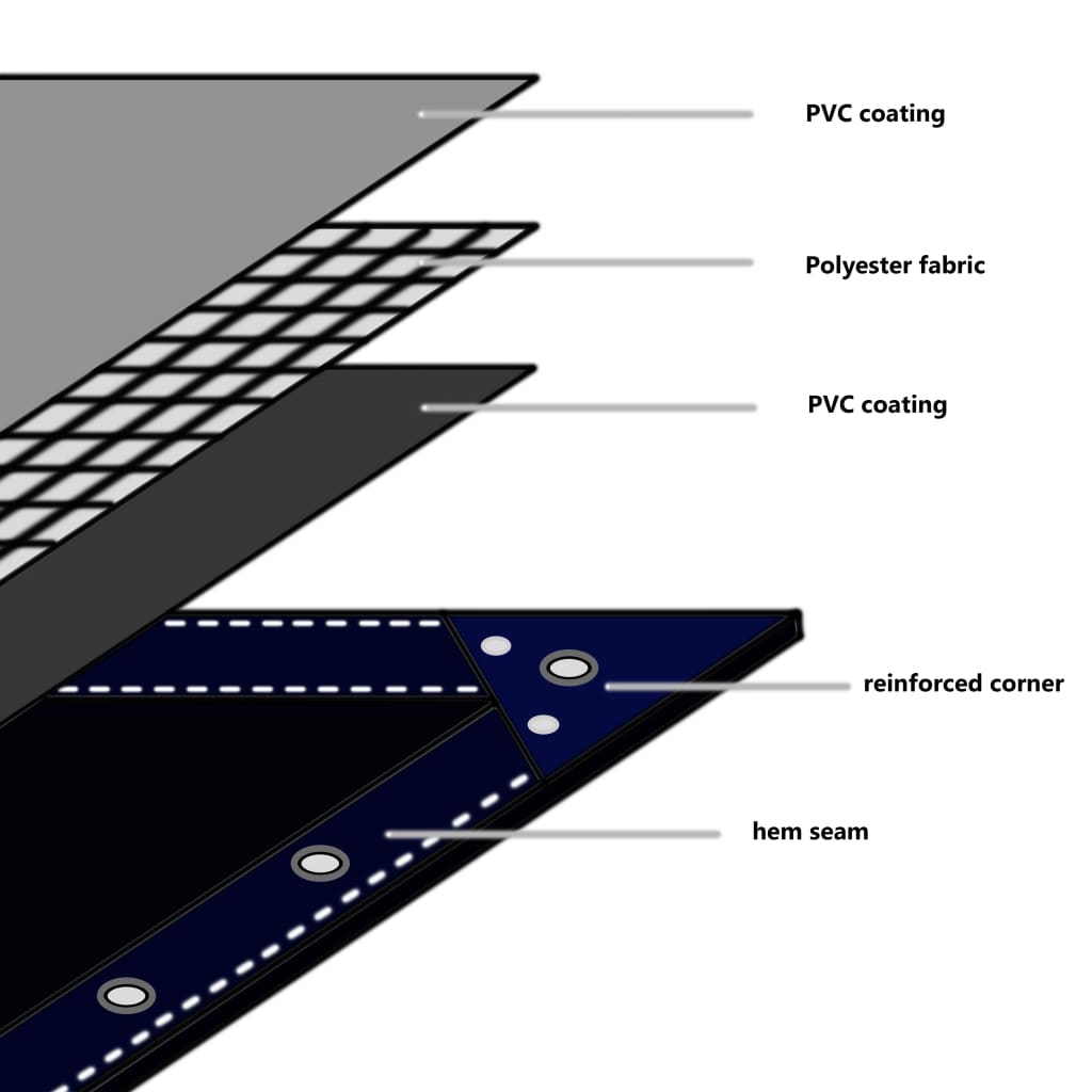 Cerada 650 g/m² 3x3 m zelena