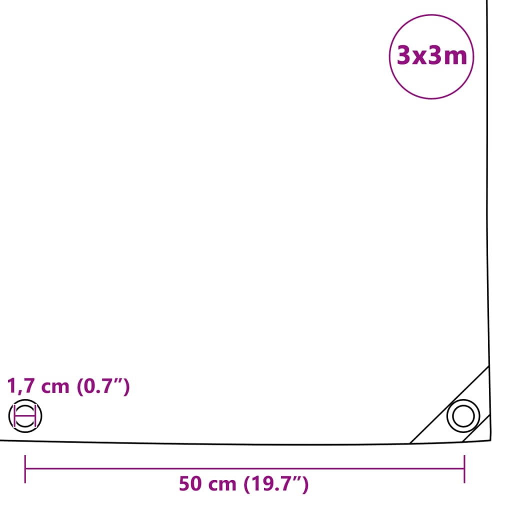 Cerada 650 g/m² 3x3 m zelena