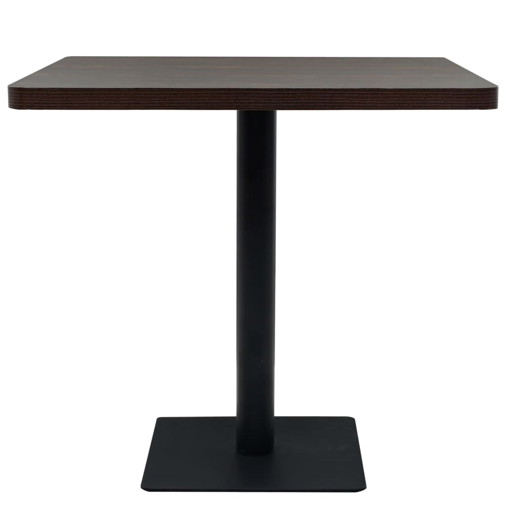 Kvadratni stol za bistro od MDF-a i čelika 80x80x75 cm tamni pepeljasti