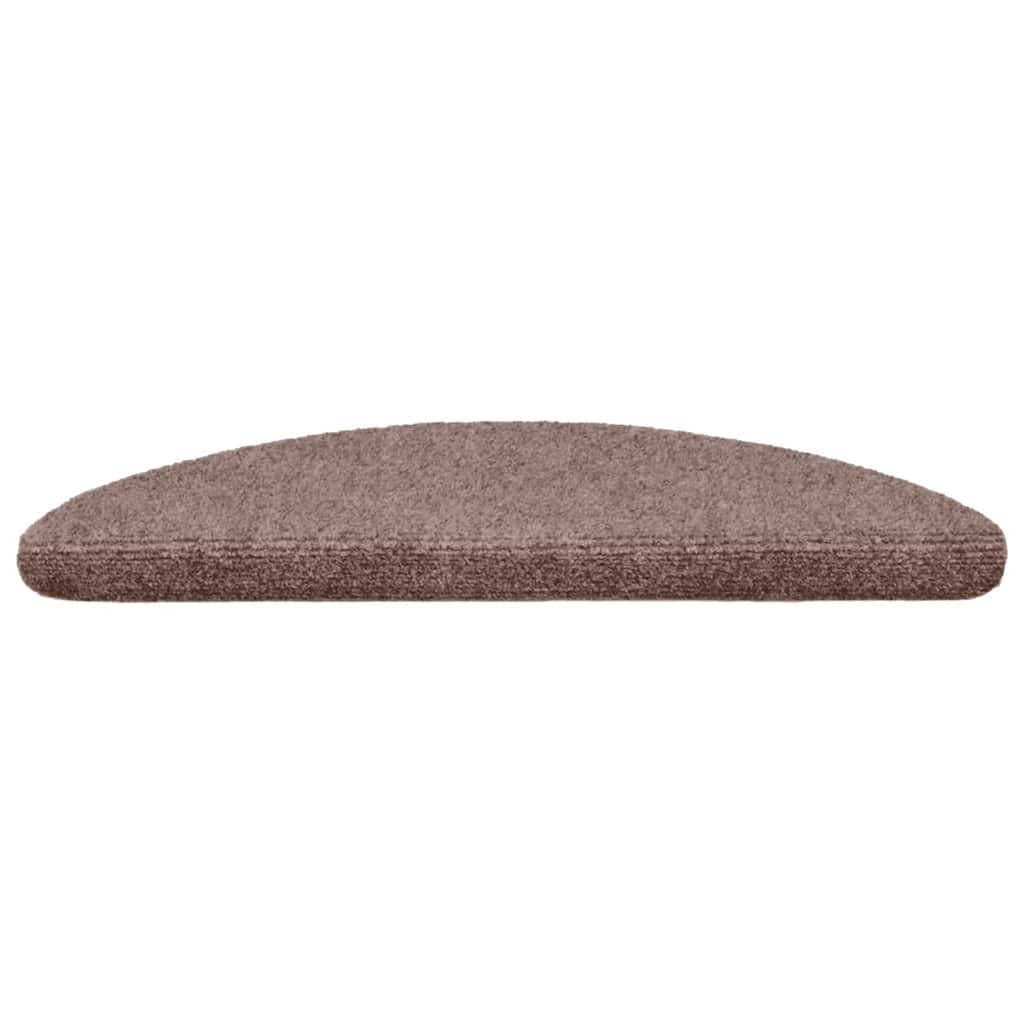 Prostirke za stepenice, samoljepljive, 15 kom, 56x17x3 cm, svijetlosmeđe, poluokrugle