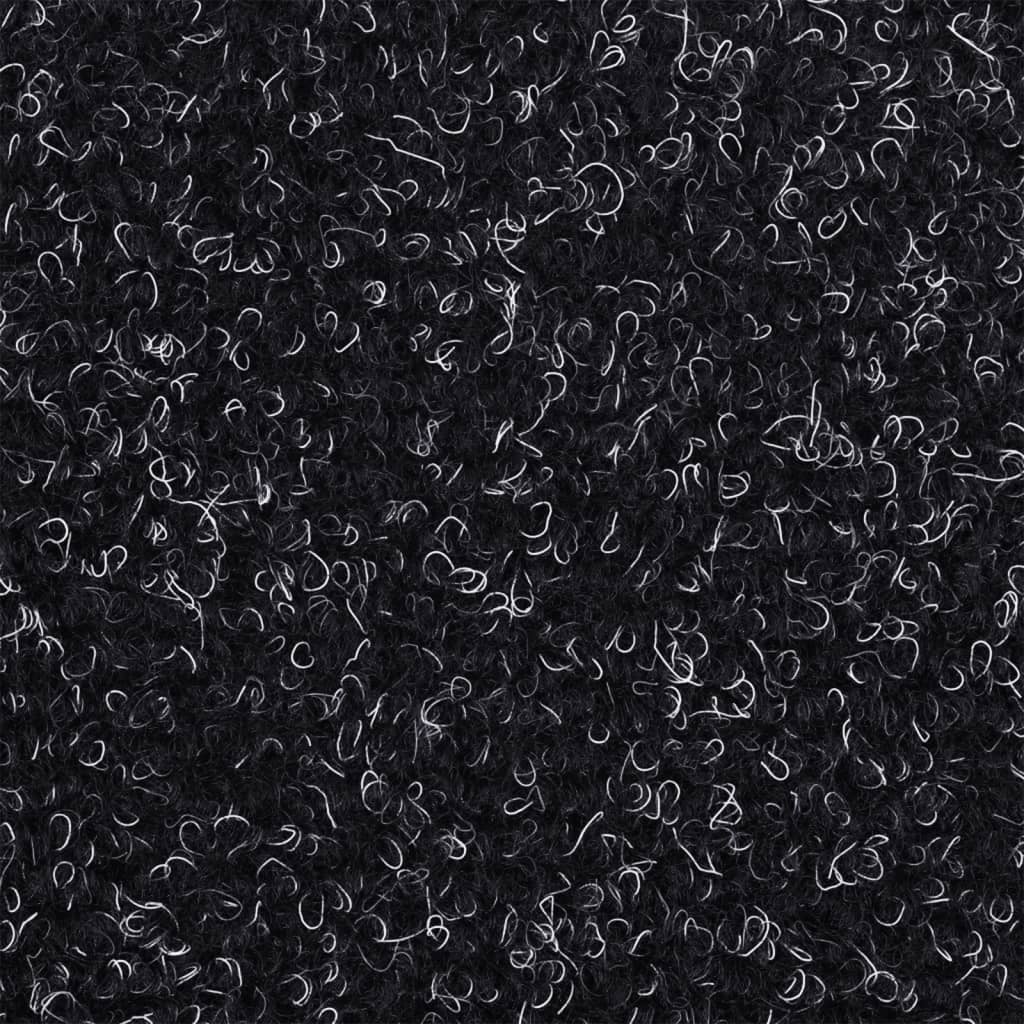 Prostirke za stepenice, samoljepljive, 15 kom, 56x17x3 cm, crne, poluokrugle
