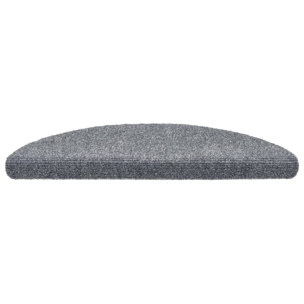 Prostirke za stepenice, samoljepljive, 15 kom, 56x17x3 cm, svijetlo sive, poluokrugle