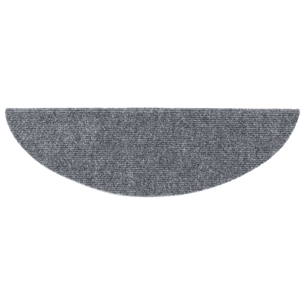 Prostirke za stepenice, samoljepljive, 15 kom, 56x17x3 cm, svijetlo sive, poluokrugle