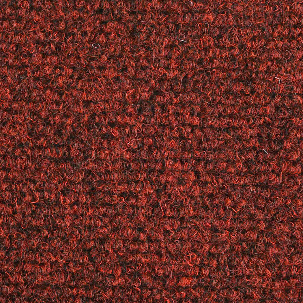 Prostirke za stepenice, samoljepljive, 15 kom, 56x17x3 cm, bordo crvene, poluokrugle