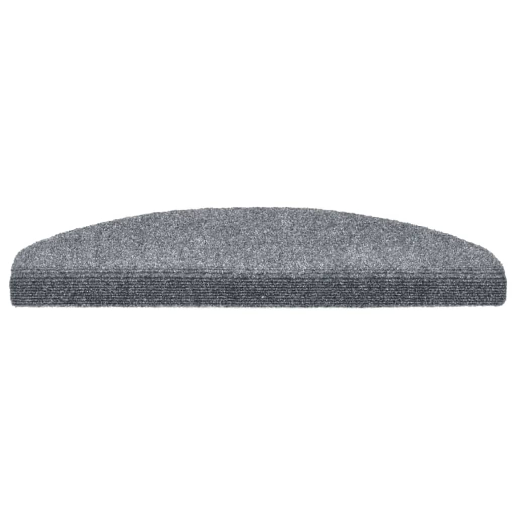 Prostirke za stepenice, samoljepljive, 15 kom, 65x21x4 cm, svijetlo sive, poluokrugle, velike