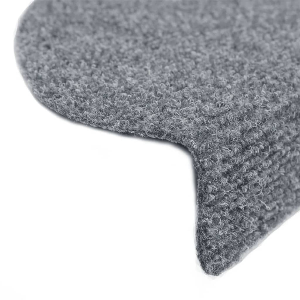 Prostirke za stepenice, samoljepljive, 15 kom, 65x21x4 cm, svijetlo sive, poluokrugle, velike