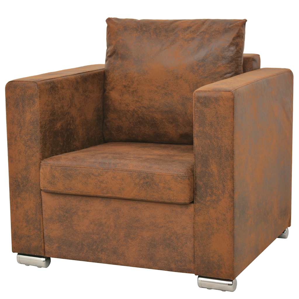 3-dijelni set sofa od umjetne brušene kože