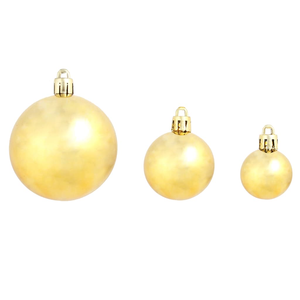Set božićnih kuglica 100 komada 3/4/6 cm zlatni