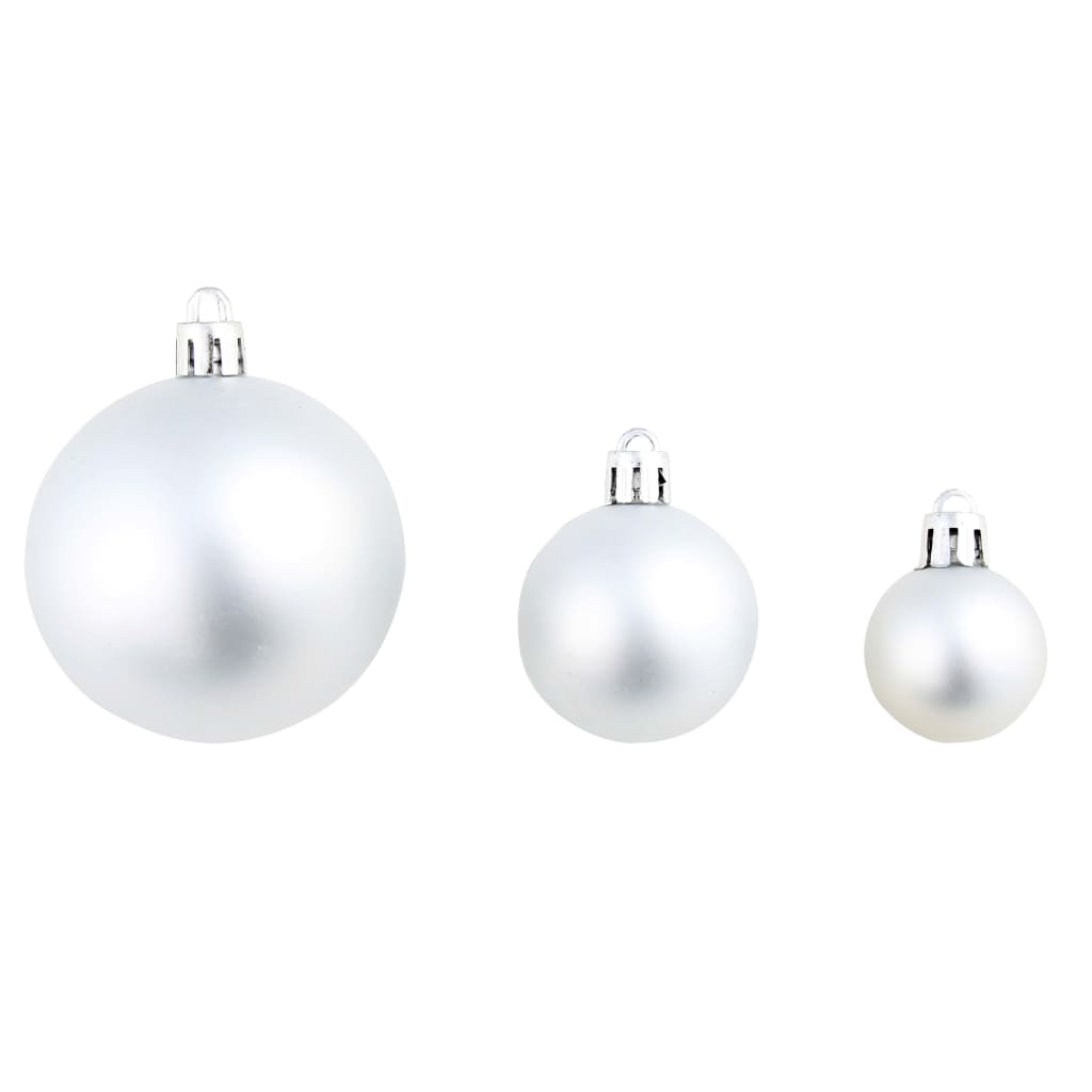 Set božićnih kuglica 100 komada 3/4/6 cm srebrni
