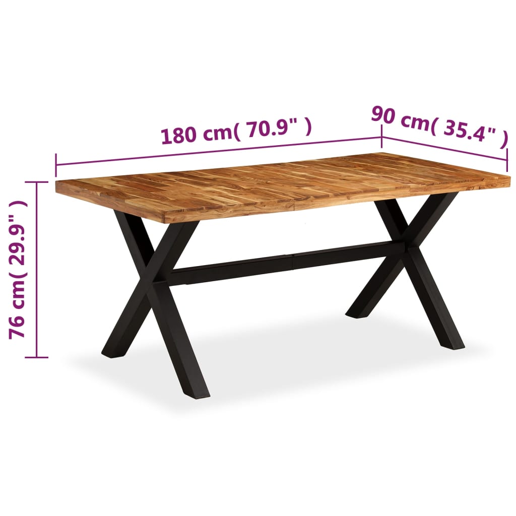 Blagovaonski stol od masivnog drva bagrema i manga 180 x 90 x 76 cm