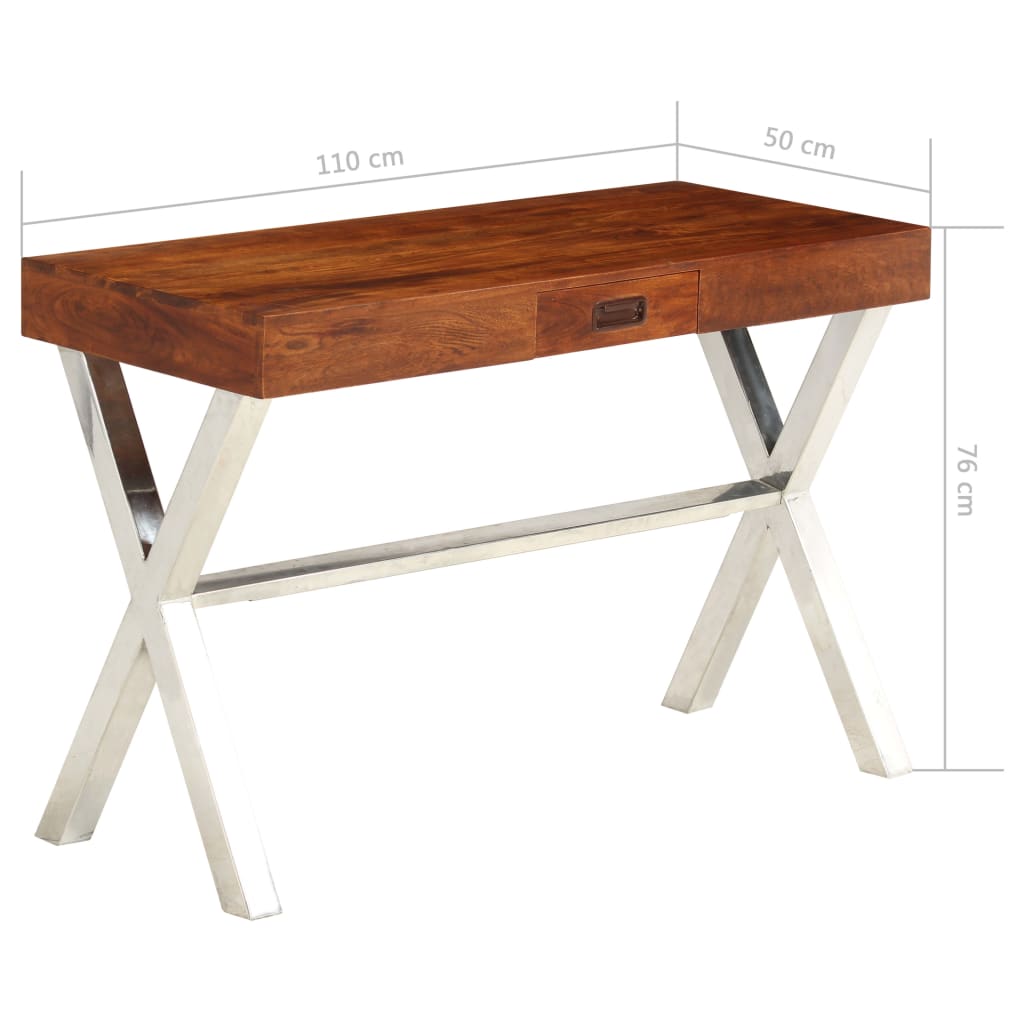 Radni stol 110x50x76 cm od drva bagrema s premazom boje meda