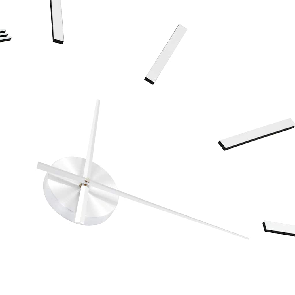 3D zidni sat moderni dizajn 100 cm XXL srebrni