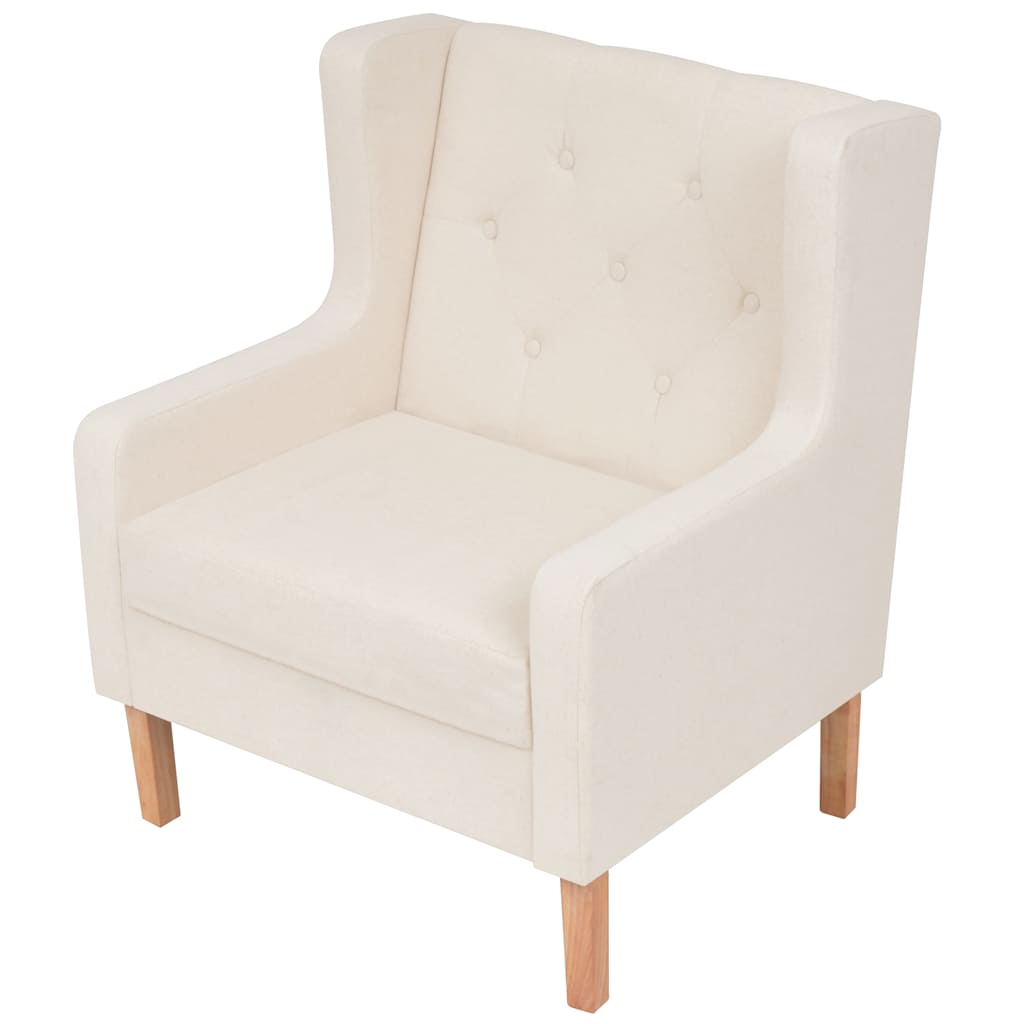 2-dijelni set sofa od tkanine krem bijeli