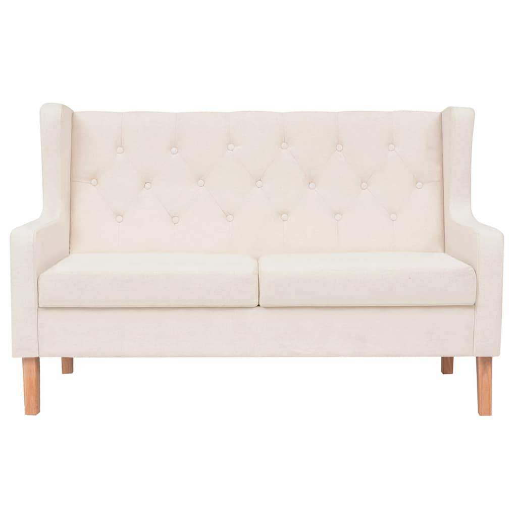 2-dijelni set sofa od tkanine krem bijeli