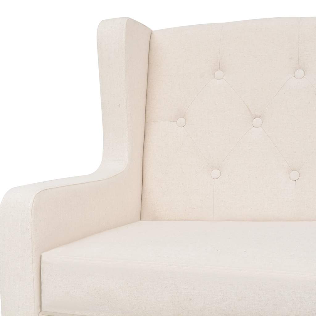 3-dijelni set sofa od tkanine krem bijeli