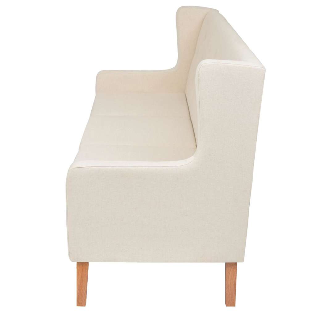 3-dijelni set sofa od tkanine krem bijeli
