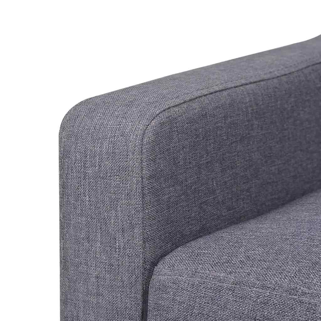 2-dijelni set sofa od tkanine sivi