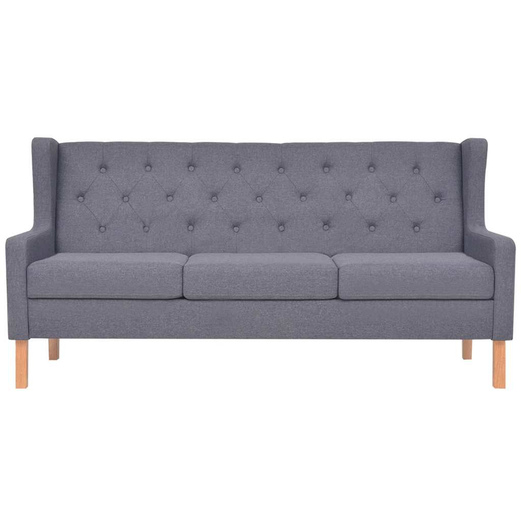 2-dijelni set sofa od tkanine sivi