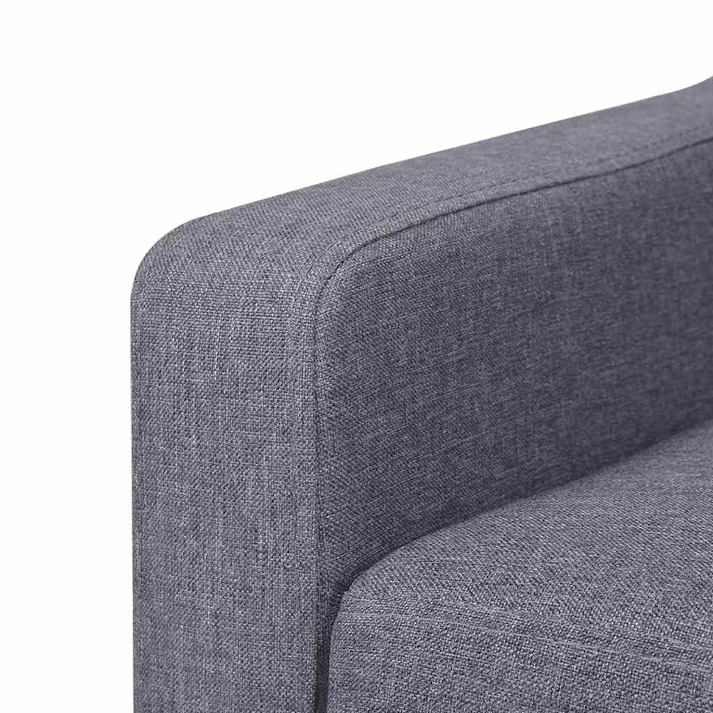 2-dijelni set sofa od tkanine sivi
