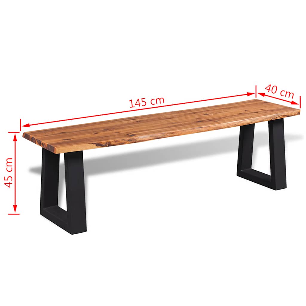 Klupa od masivnog bagremovog drva 145 cm