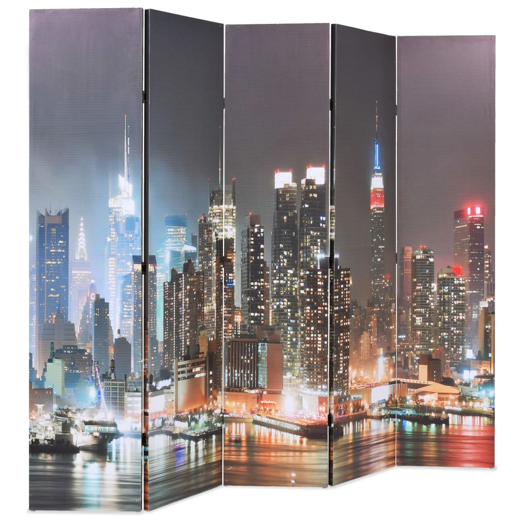 Sklopiva sobna pregrada sa slikom New Yorka noću 200 x 170 cm