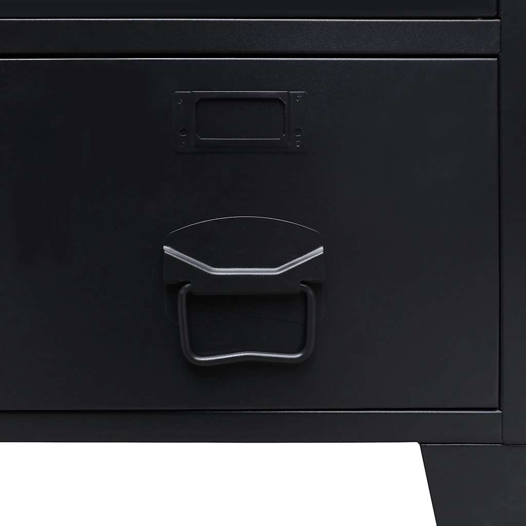 Ormar od metala u industrijskom stilu 67 x 35 x 107 cm crni
