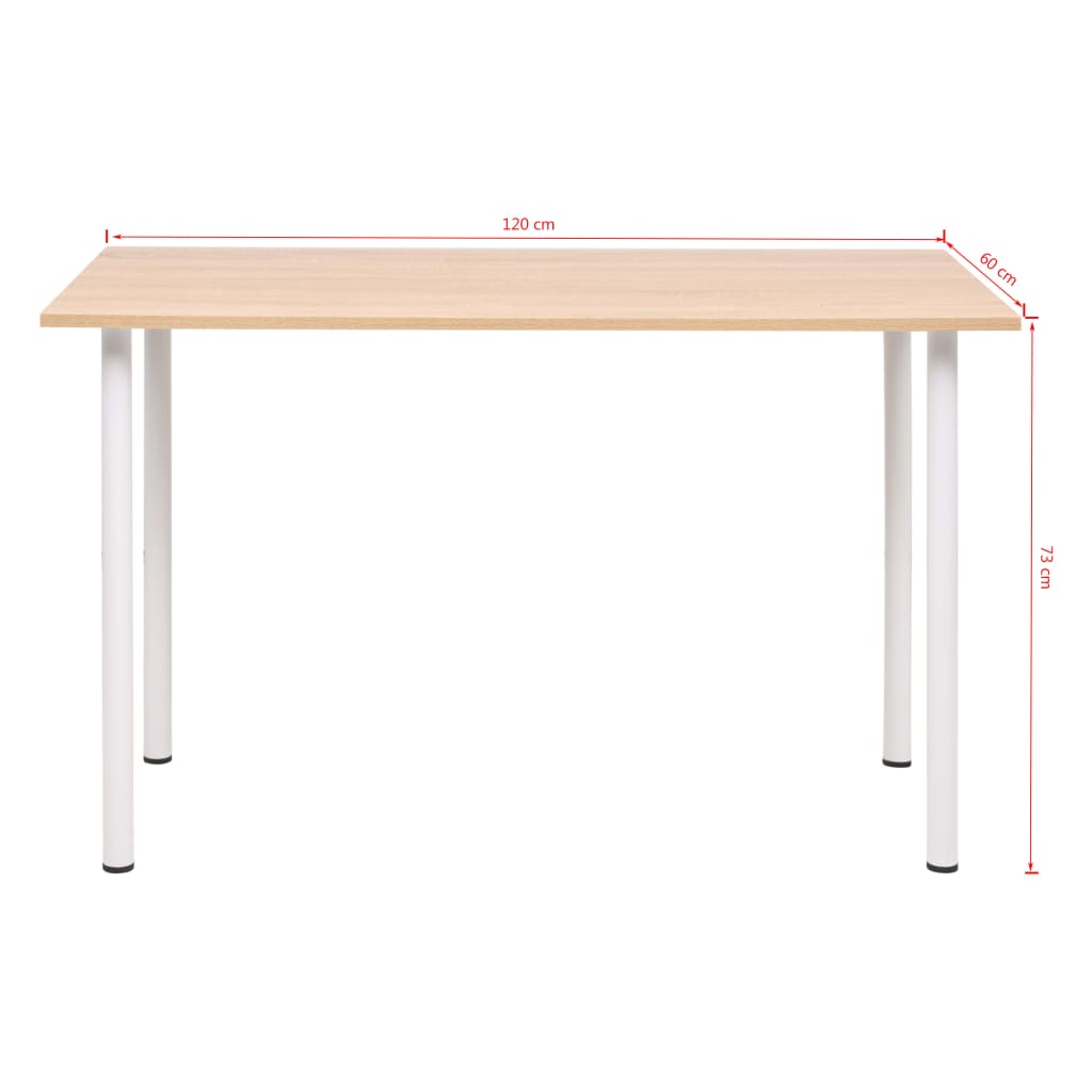Blagovaonski stol 120 x 60 x 73 cm boja hrasta i bijela