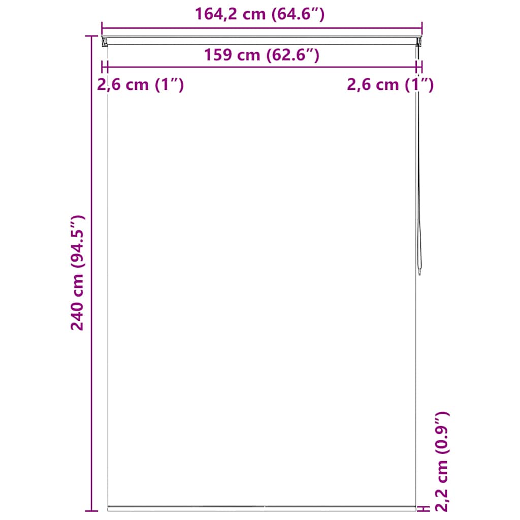Rolo zastor za tuš 160 x 240 cm bijeli