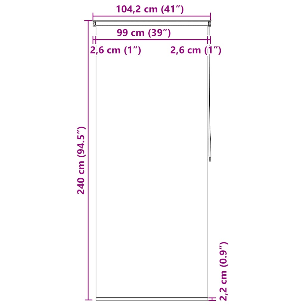 Roleta za tuš 100 x 240 cm s uzorkom krugova