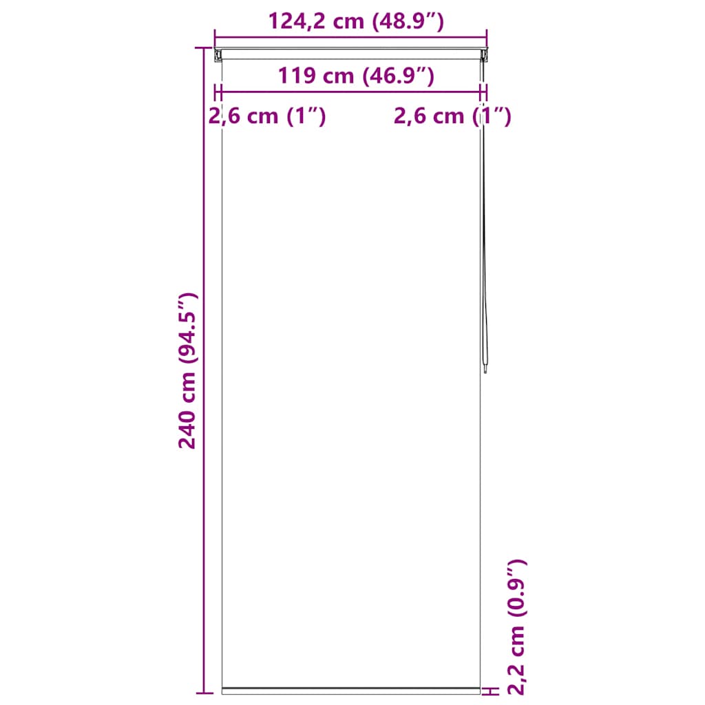 Roleta za tuš 120 x 240 cm s uzorkom krugova