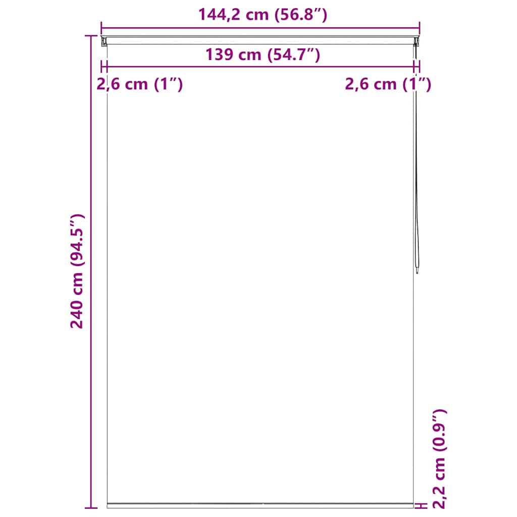 Roleta za tuš 140 x 240 cm s uzorkom krugova
