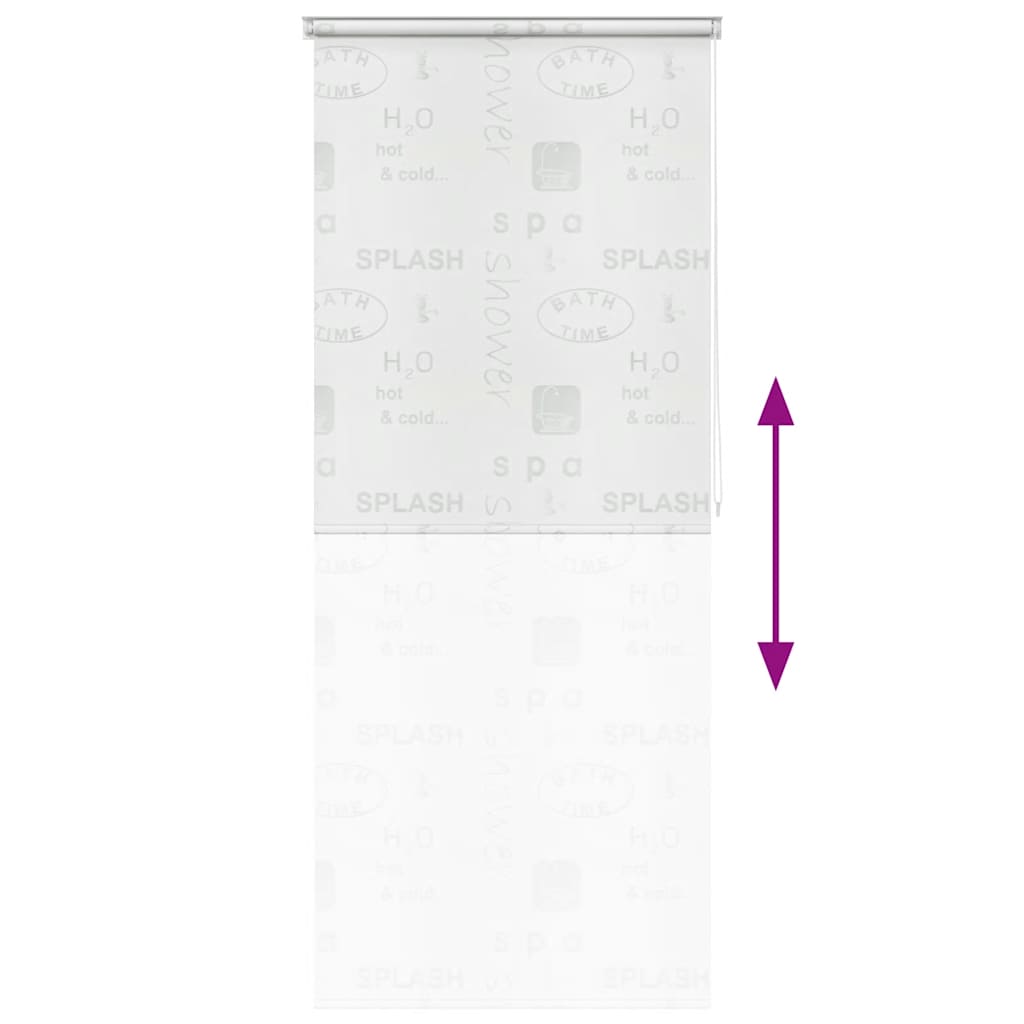 Roleta za tuš 80 x 240 cm s natpisom Splash