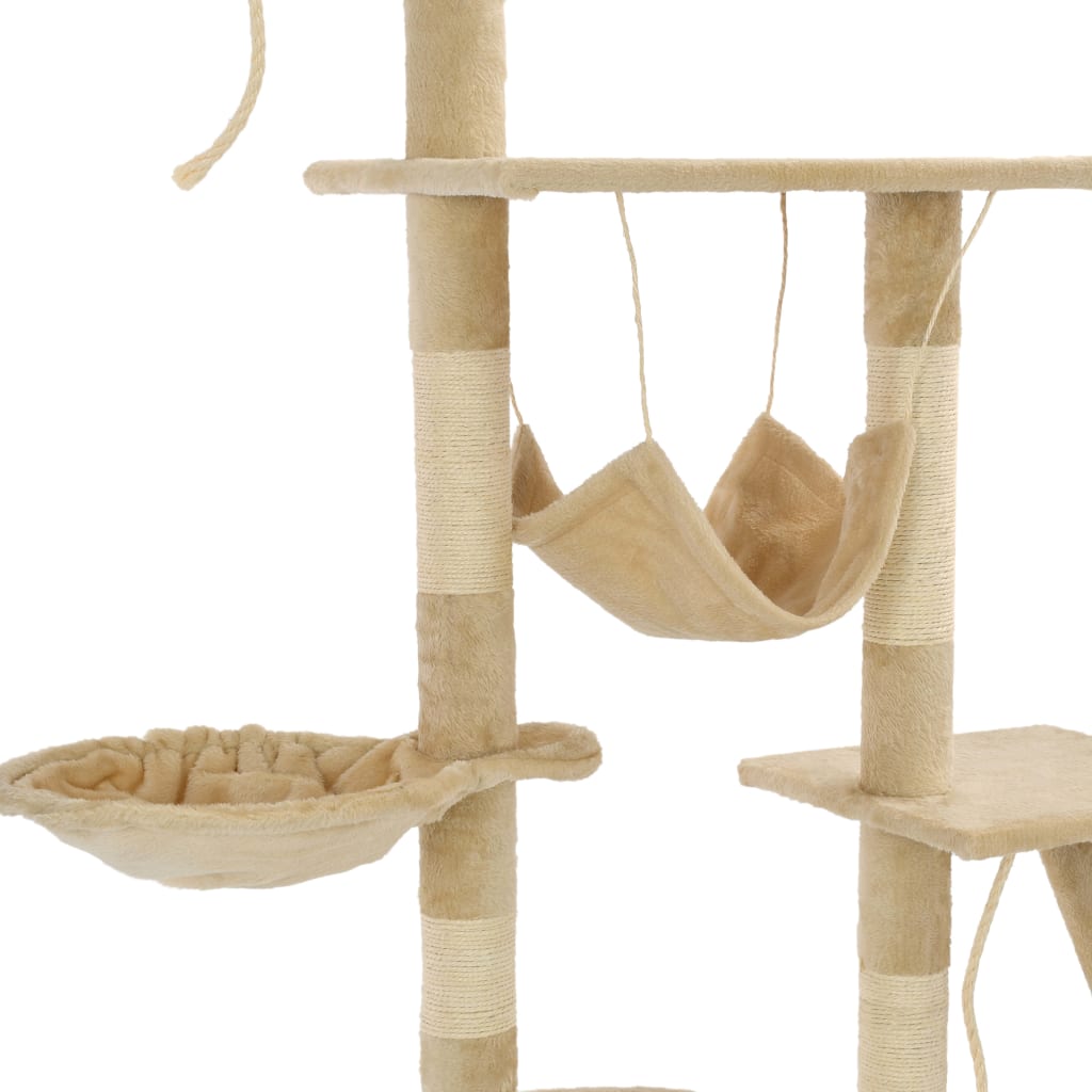 Penjalica za mačke sa stupovima za grebanje od sisala 230 - 250 cm bež