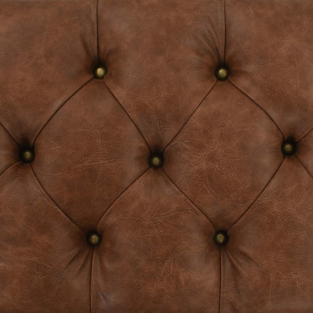 Klupa za pohranu od masivnog drva i umjetne kože 80,5x41x50 cm