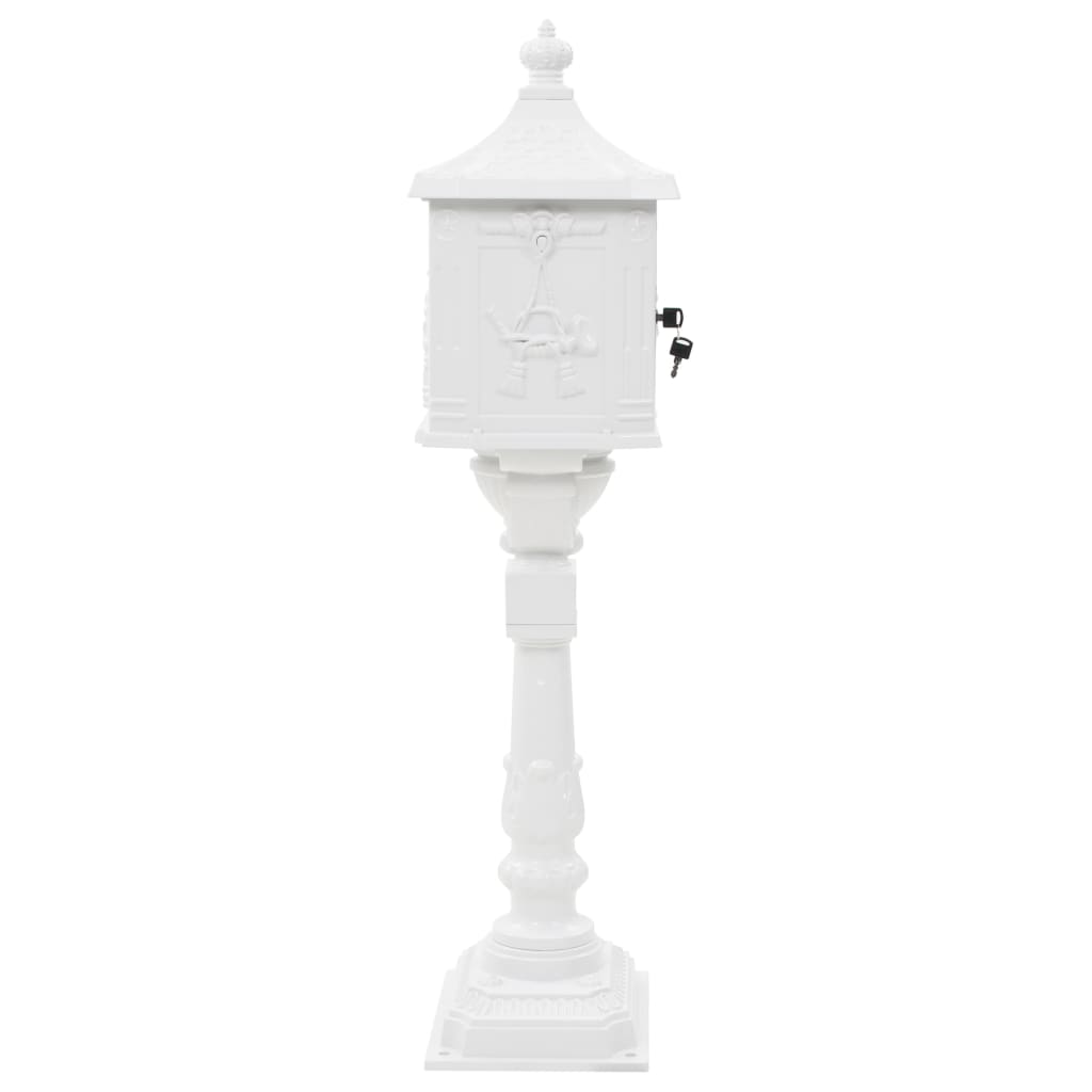 Poštanski sandučić s postoljem u vintage stilu nehrđajući bijeli