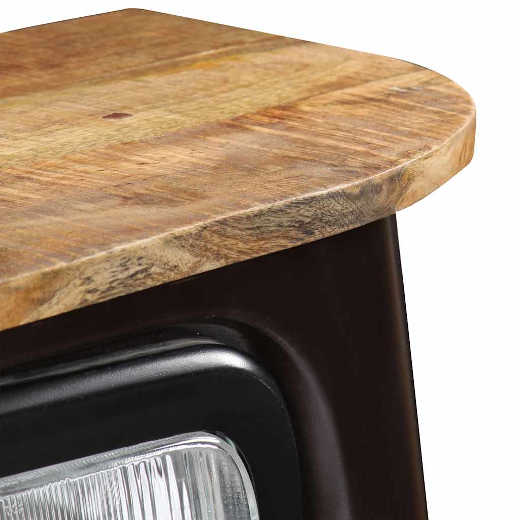 Komoda u obliku kamiona od masivnog drva manga tamno siva