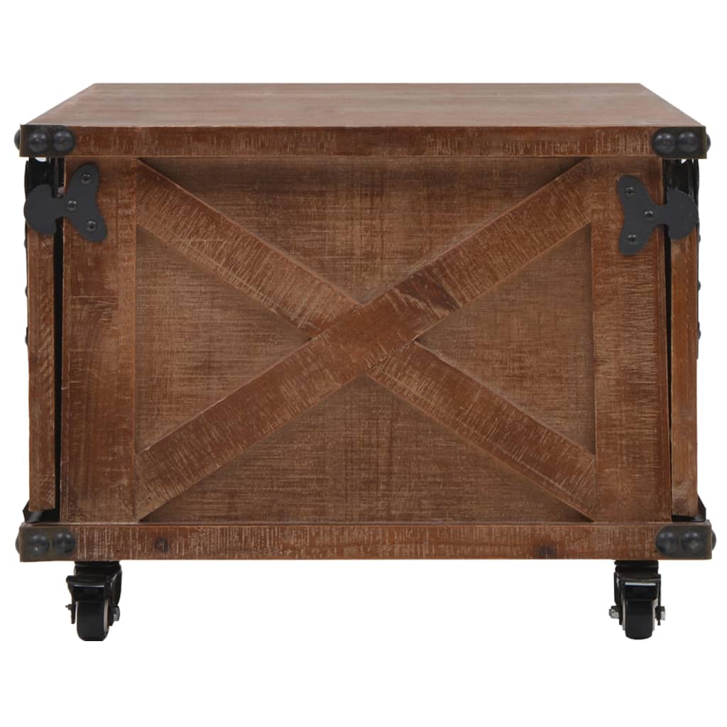 Stolić za kavu od masivne jelovine 91 x 51 x 38 cm smeđi