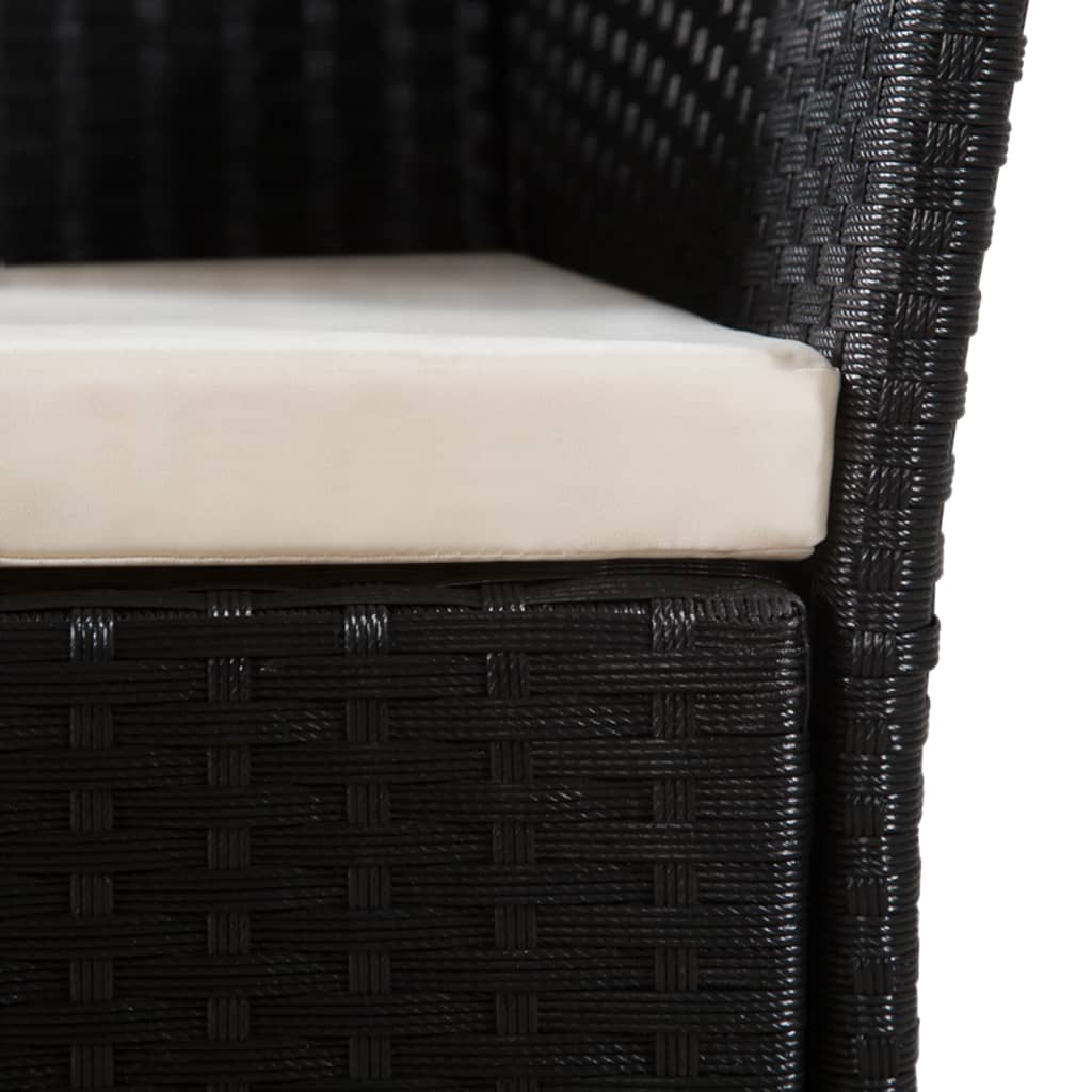 7-dijelni vanjski blagovaonski set od poliratana crno-smeđi