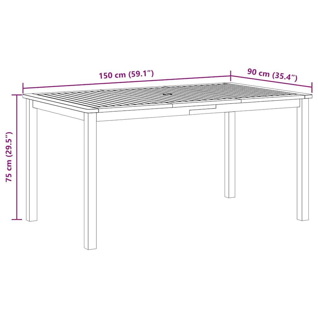 Vrtni stol od masivnog bagremovog drva 150 x 90 x 74 cm