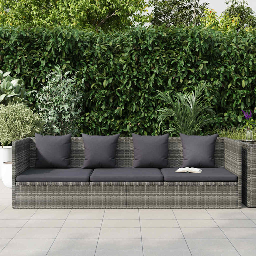 Vrtni ležaj sivi 200 x x 60 cm od poliratana