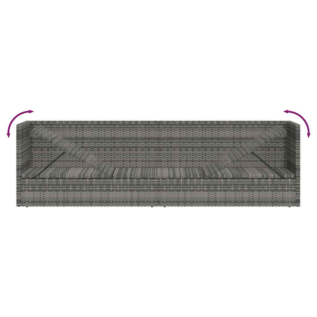 Vrtni ležaj sivi 200 x x 60 cm od poliratana