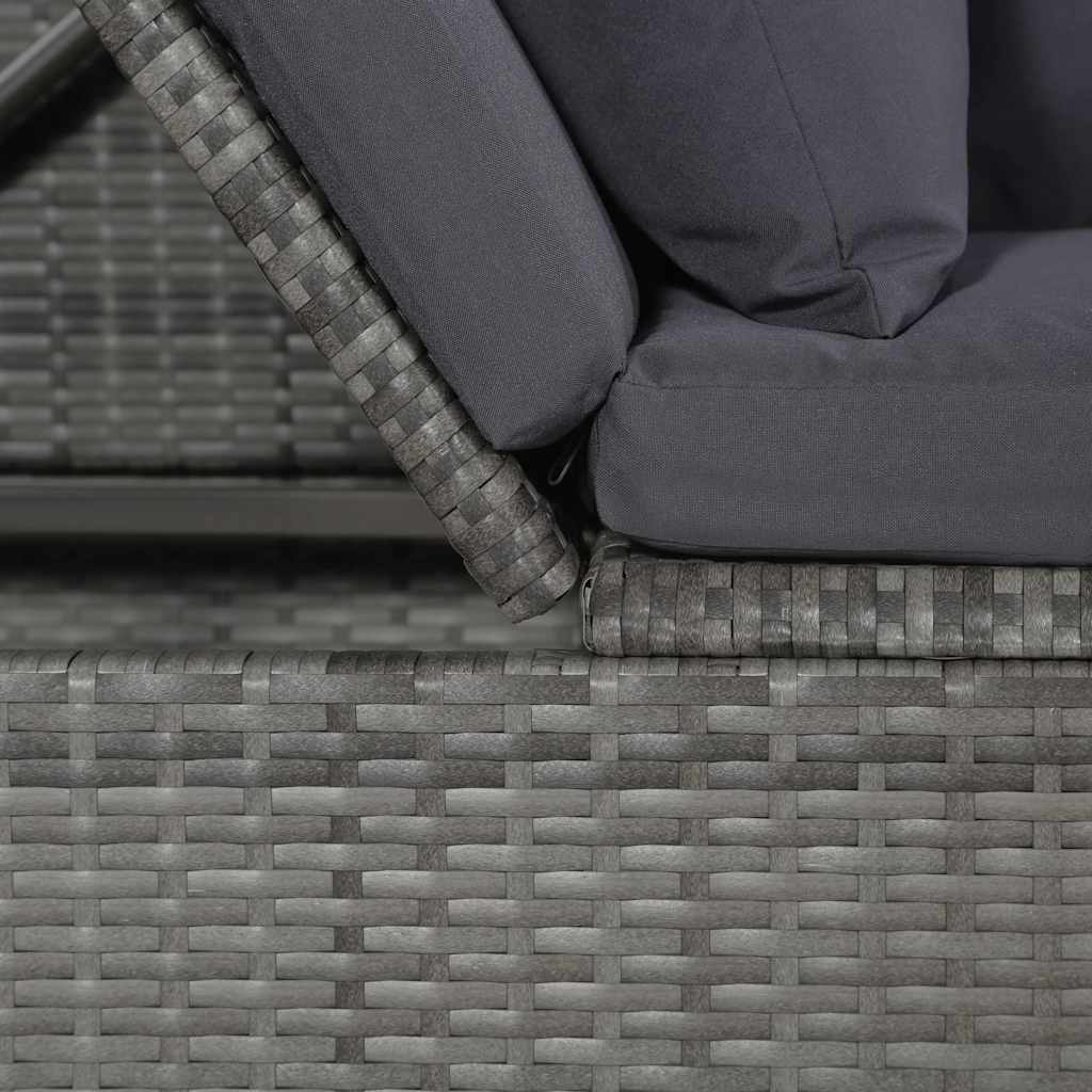 Vrtni ležaj sivi 200 x x 60 cm od poliratana
