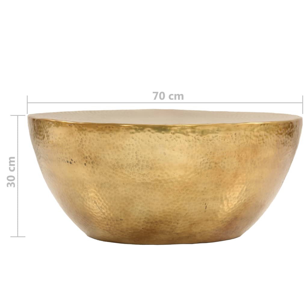 Stolić za kavu od čekićanog aluminija 70 x 30 cm mjedeni