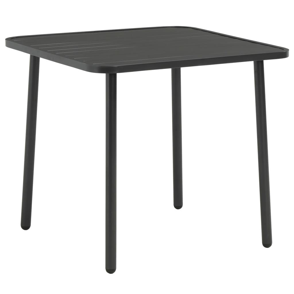 3-dijelni bistro set čelični tamno sivi