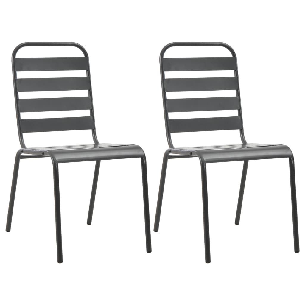3-dijelni bistro set čelični tamno sivi