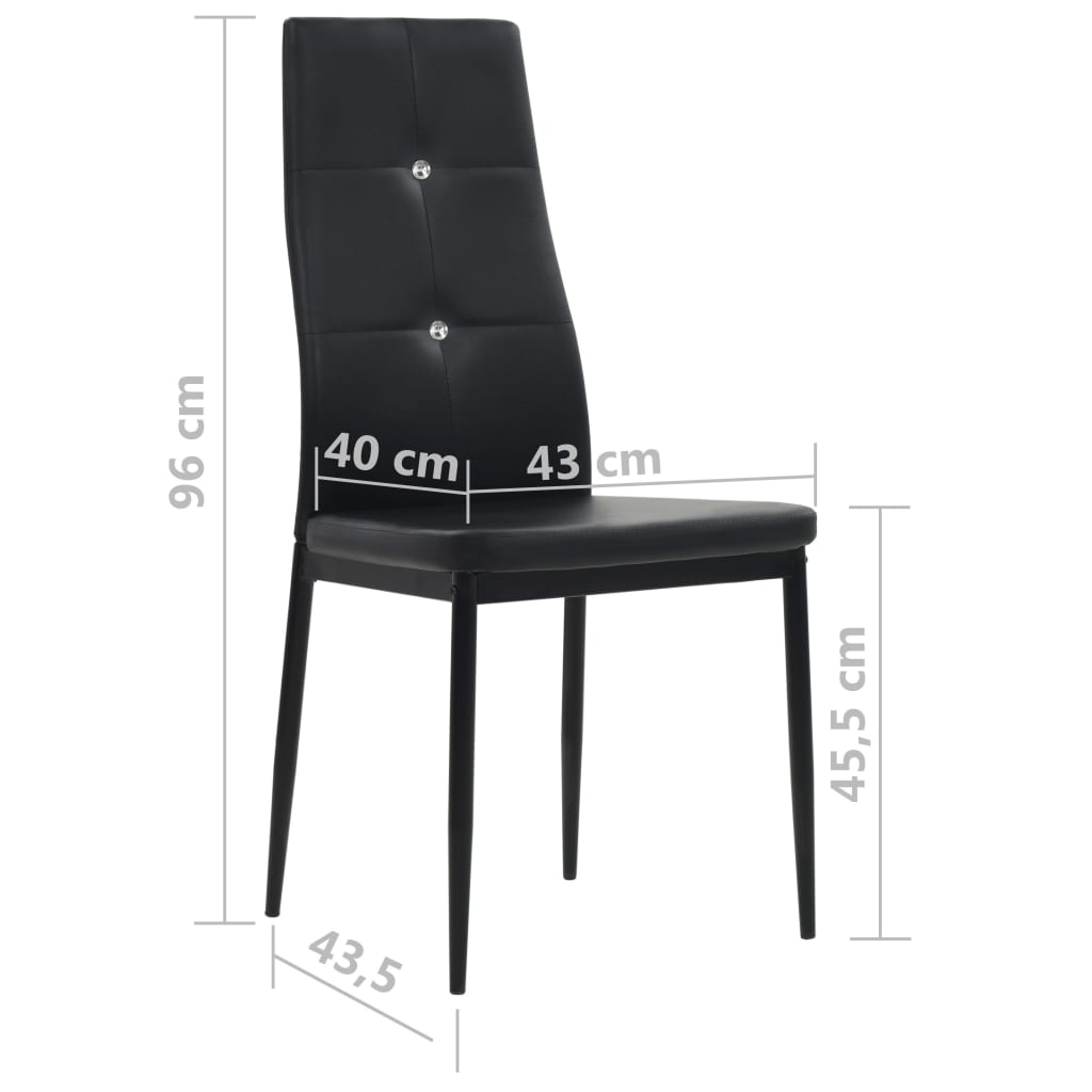 Blagovaonske stolice od umjetne kože 4 kom crne
