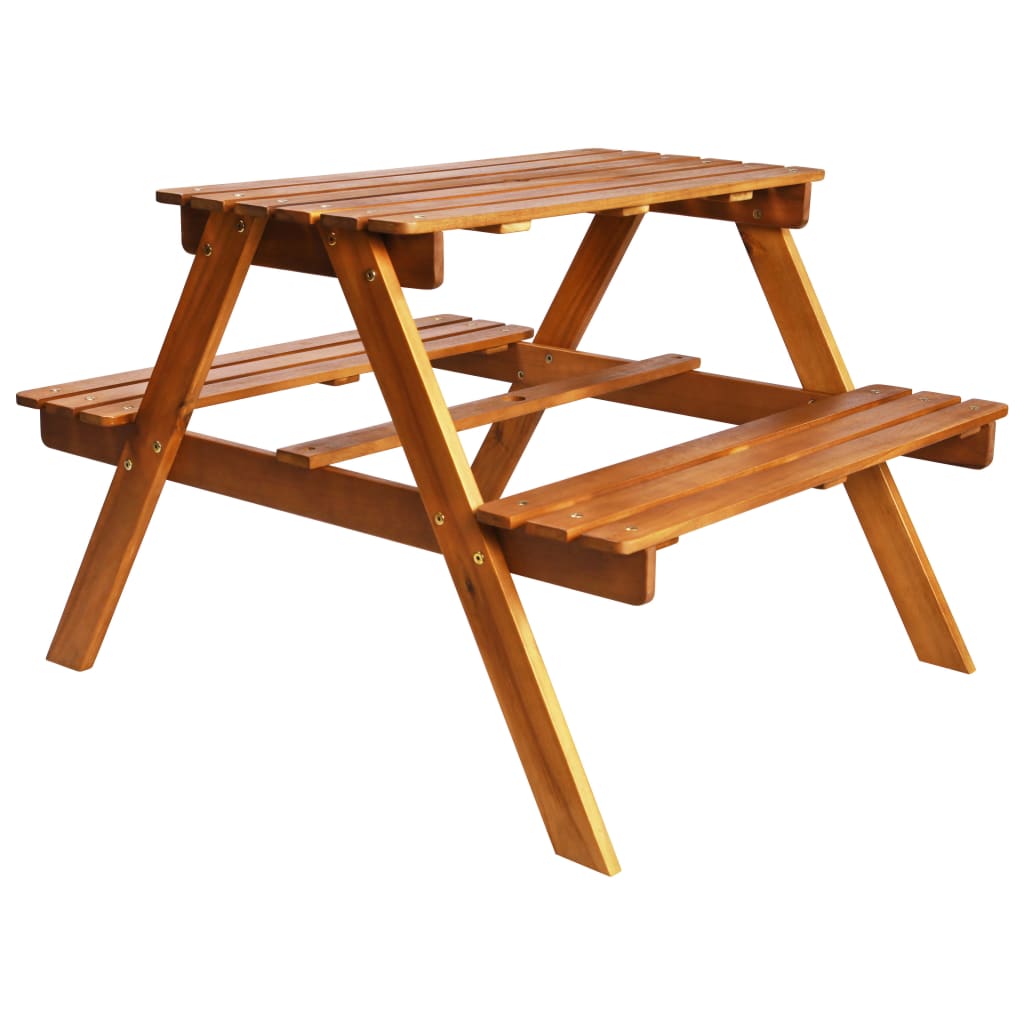 Dječji stol za piknik sa suncobranom 79x90x60 cm bagremovo drvo